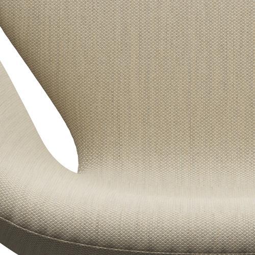 Fritz Hansen Swan Lounge -stoel, satijnen geborsteld aluminium/fiord natuurlijk zand