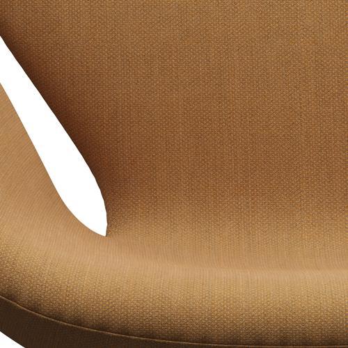 Fritz Hansen Swan Lounge椅子，缎面拉丝铝/fiord ocher/石头