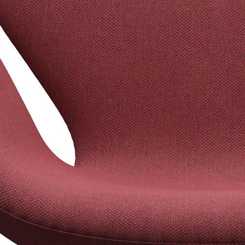 Sedia fritz Hansen Swan Lounge, alluminio spazzolato in raso/rosa fiord