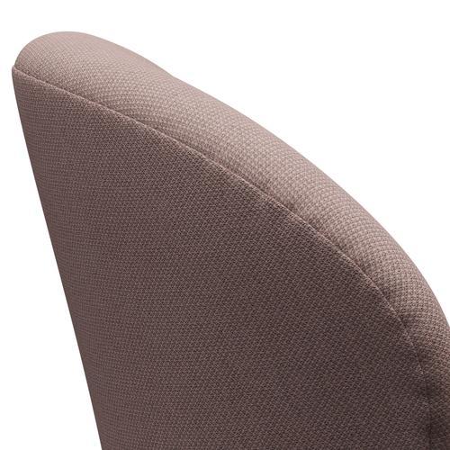Fritz Hansen Swan Lounge椅子，缎面铝制铝/fiord粉红色/棕褐色