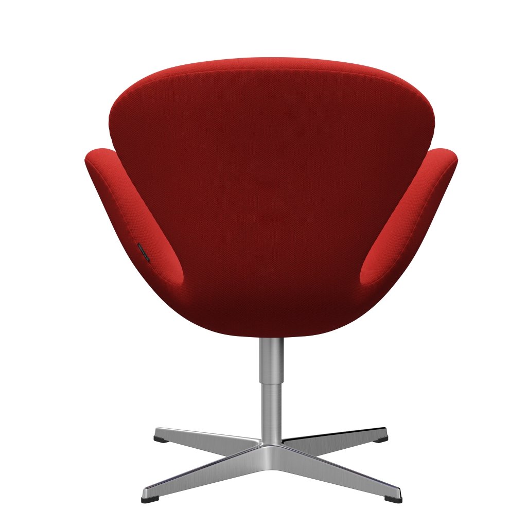 Fritz Hansen Swan Lounge Chair, satengbørstet aluminium/fiord rød/murstein
