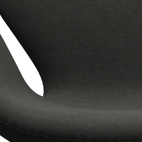 Fritz Hansen Swan Lounge -stoel, satijnen geborsteld aluminium/fiord zwart/bruin