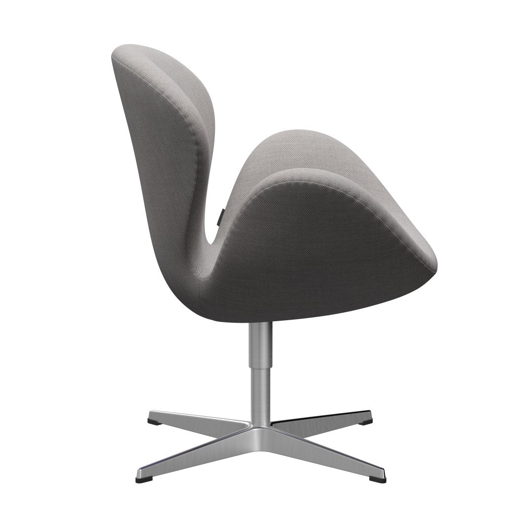 Fritz Hansen Swan Lounge -stoel, satijnen geborsteld aluminium/fiord steen/steen