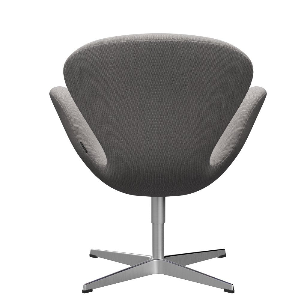 Fritz Hansen Swan Lounge -stoel, satijnen geborsteld aluminium/fiord steen/steen