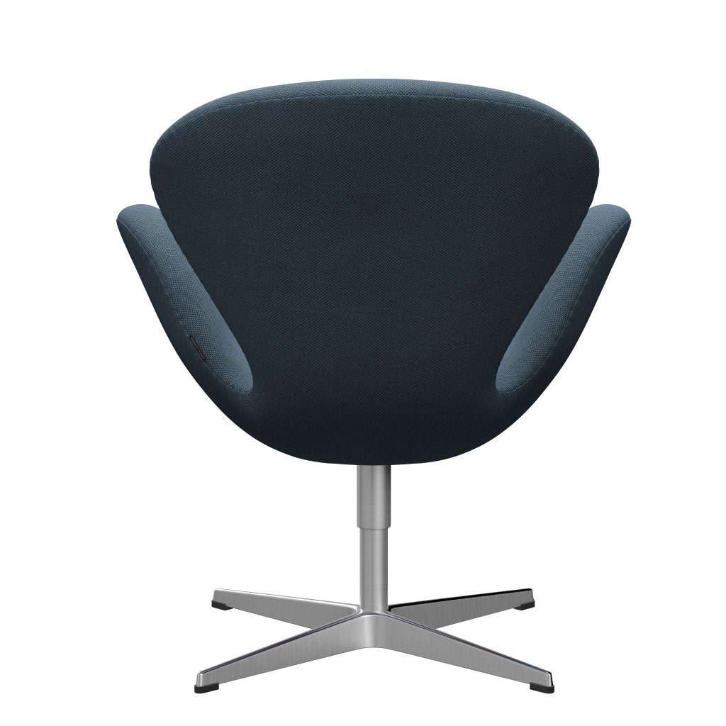 Fritz Hansen Swan Lounge -stoel, satijnen geborsteld aluminium/fiord steenblauw