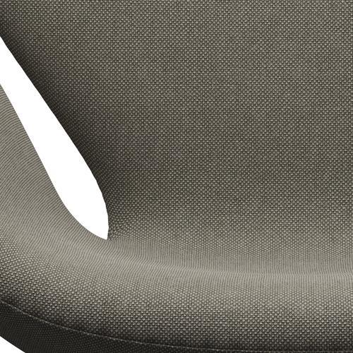Sedia fritz Hansen Swan Lounge, alluminio spazzolato in raso/beige di Hallingdal