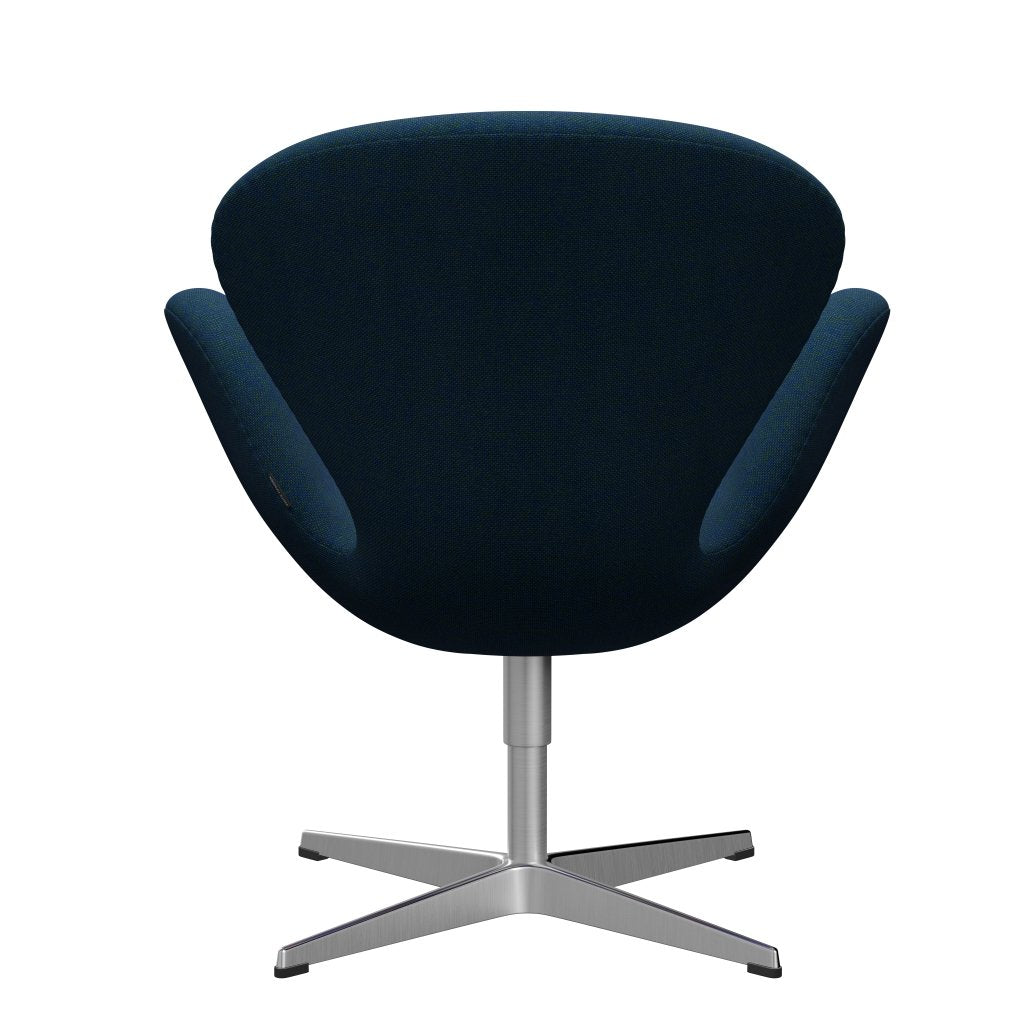 Fritz Hansen Swan Lounge -stoel, satatiebushed aluminium/Hallingdal Blue/Green