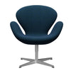 Fritz Hansen Swan Lounge Stuhl, sitzend Aluminium/Hallingdal Blau/Grün