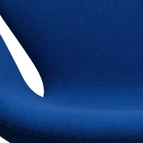Fritz Hansen Swan Lounge椅子，缎面铝制铝/Hallingdal Blue/Light Turquoise