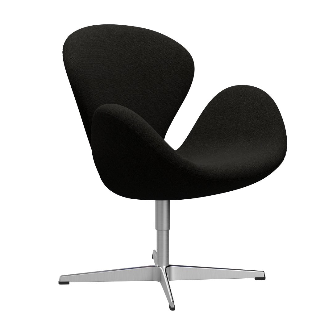 Fritz Hansen Swan Lounge -stoel, satijnborstig aluminium/Hallingdal Brown/Dark Grey