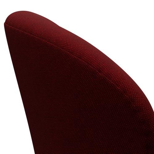 Fritz Hansen Swan Lounge -stoel, satatiebushed aluminium/Hallingdal Dark Red