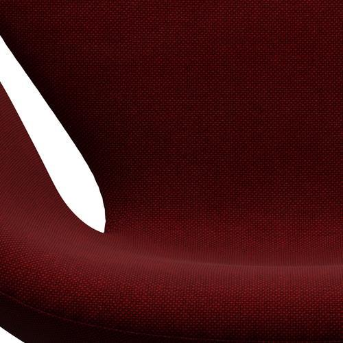 Fritz Hansen Swan Lounge stol, SatingBrushed Aluminium/Hallingdal mørkerød