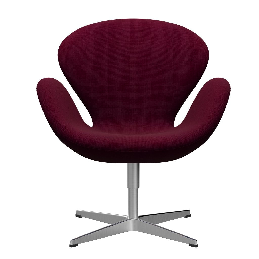 Fritz Hansen Swan Lounge stol, sating børstet aluminium/Hallingdal lyserød mørk