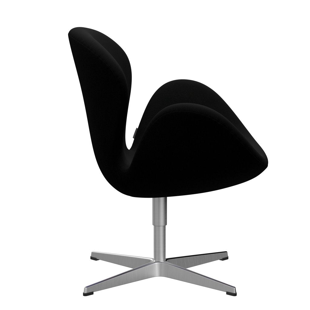 Fritz Hansen Swan Lounge -stoel, satijnborstig aluminium/Hallingdal Black