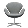 Fritz Hansen Swan Lounge -stoel, Satin Borde Aluminium/Hallingdal White Gray