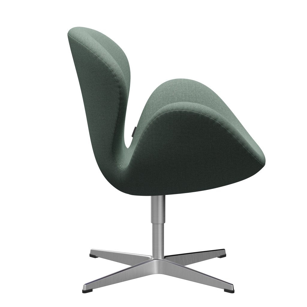 Fritz Hansen Swan Lounge -stoel, Satin Borde Aluminium/Re Wool Aqua/Natural