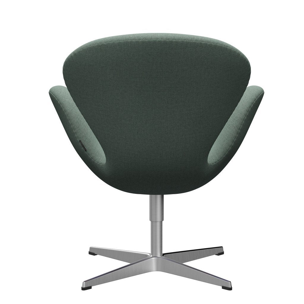 Fritz Hansen Swan Lounge stol, satin børstet aluminium/re uld aqua/naturlig