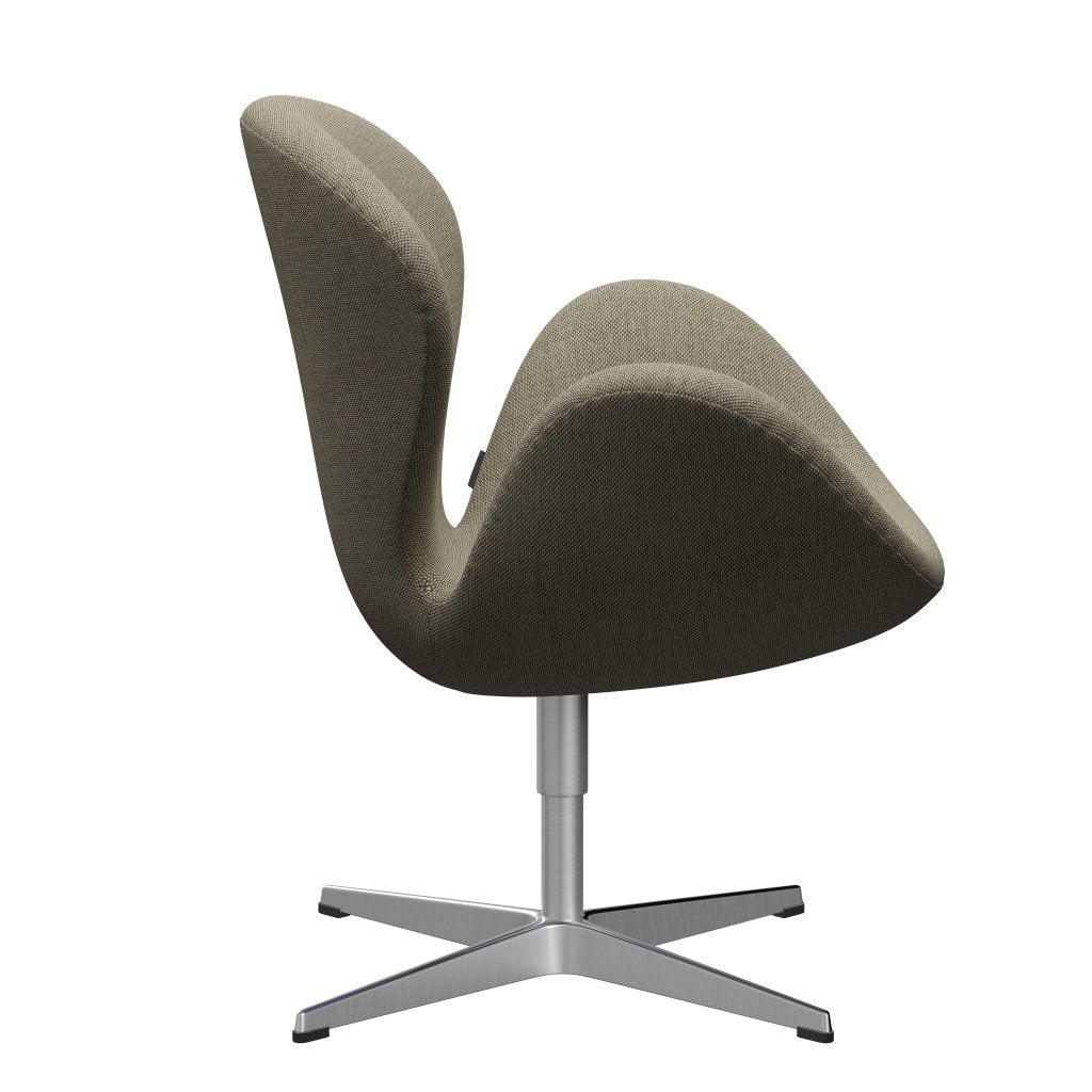 Fritz Hansen Swan Lounge Stuhl, satin gebürstete Aluminium/Re Wolllicht beige/natürlich