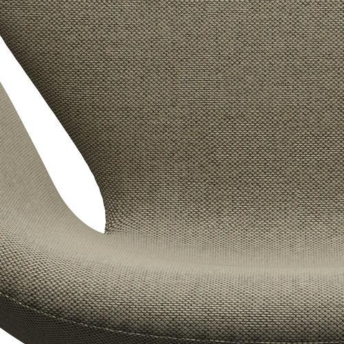Fritz Hansen Swan休息室椅，缎面拉丝铝/Re羊毛浅米色/天然