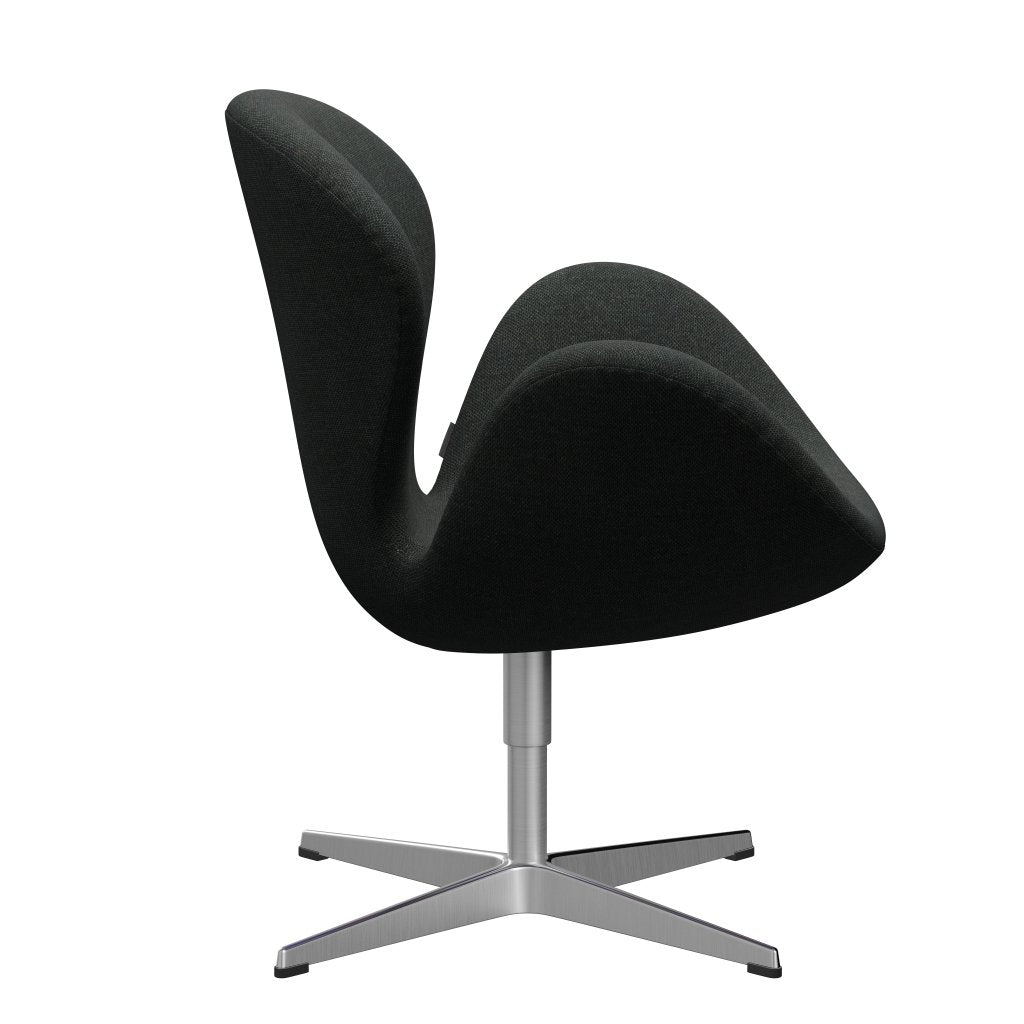 Fritz Hansen Swan Lounge Stuhl, Satin gebürstet Aluminium/Re Wolle schwarz/natürlich