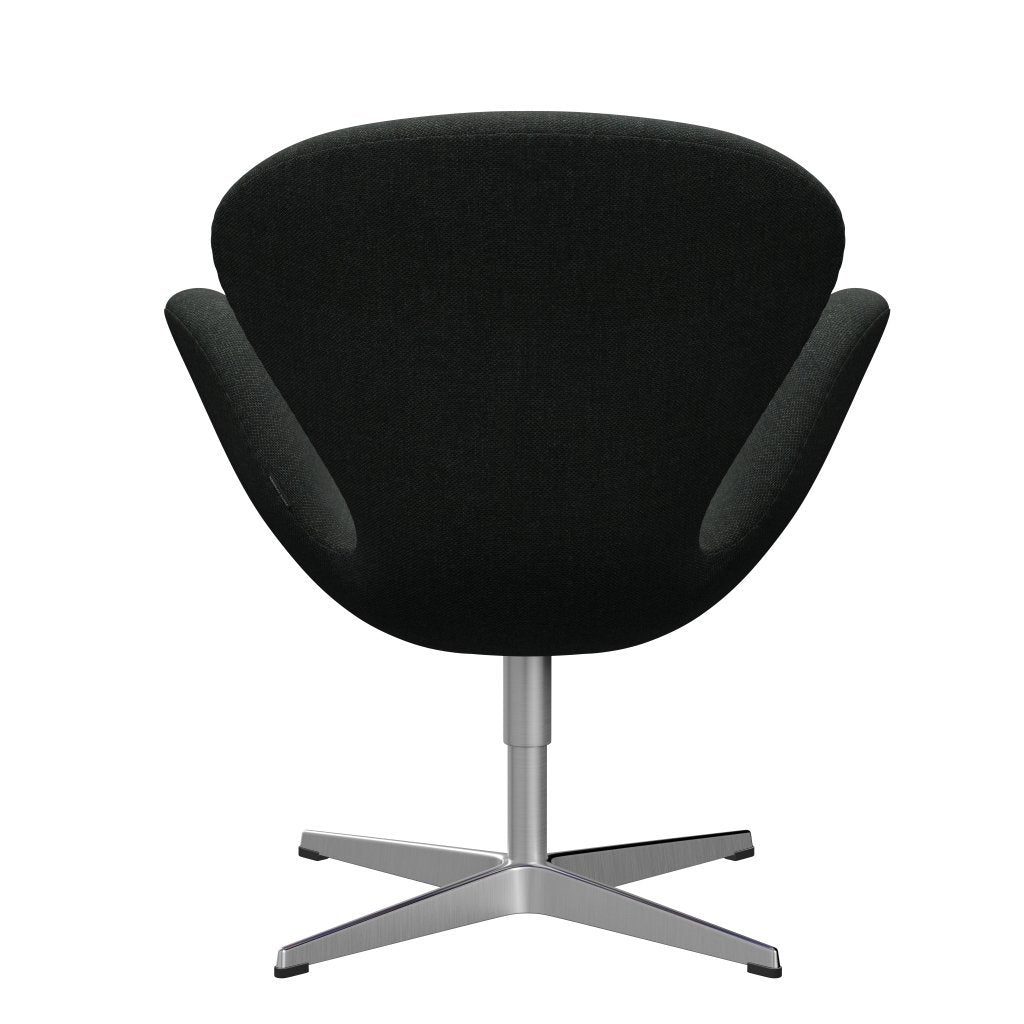 Fritz Hansen Swan Lounge stol, satin børstet aluminium/re uld sort/naturlig