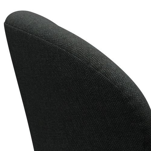 Sedia fritz Hansen Swan Lounge, alluminio spazzolato in raso/re lana nero/naturale
