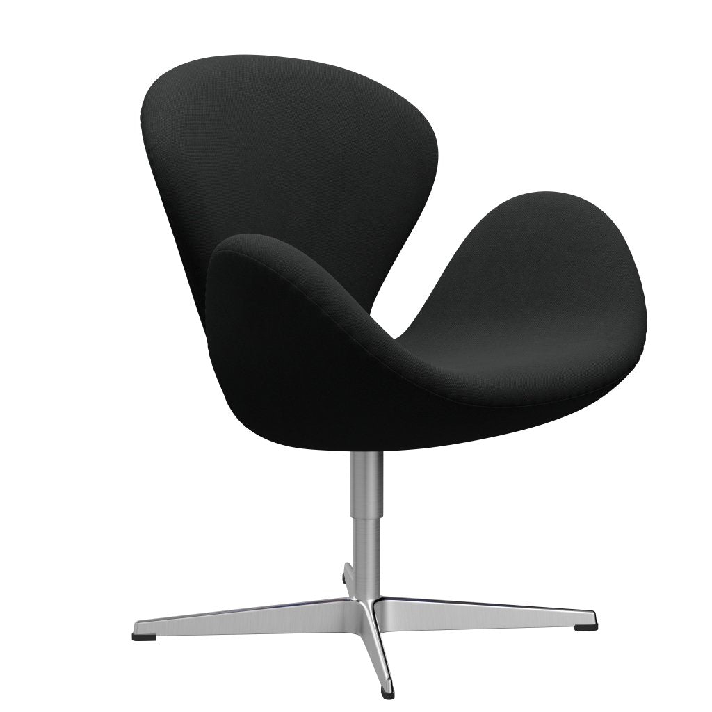 Fritz Hansen Swan休息室椅，缎面铝制铝/钢丝深褐色（380）