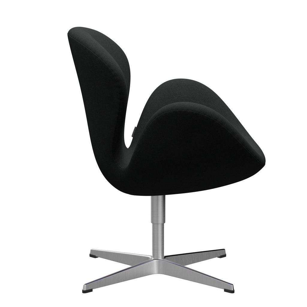 Fritz Hansen Swan休息室椅，缎面铝制铝/钢丝深褐色（380）