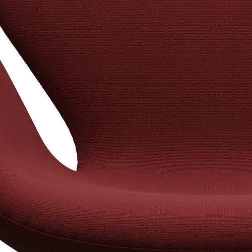 Fritz Hansen Swan Lounge -stol, satengbørstet aluminium/stålkutt mørkerød/blod