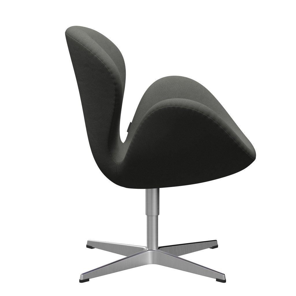 Fritz Hansen Swan Lounge -stoel, satijnen geborsteld aluminium/staalcut grijs