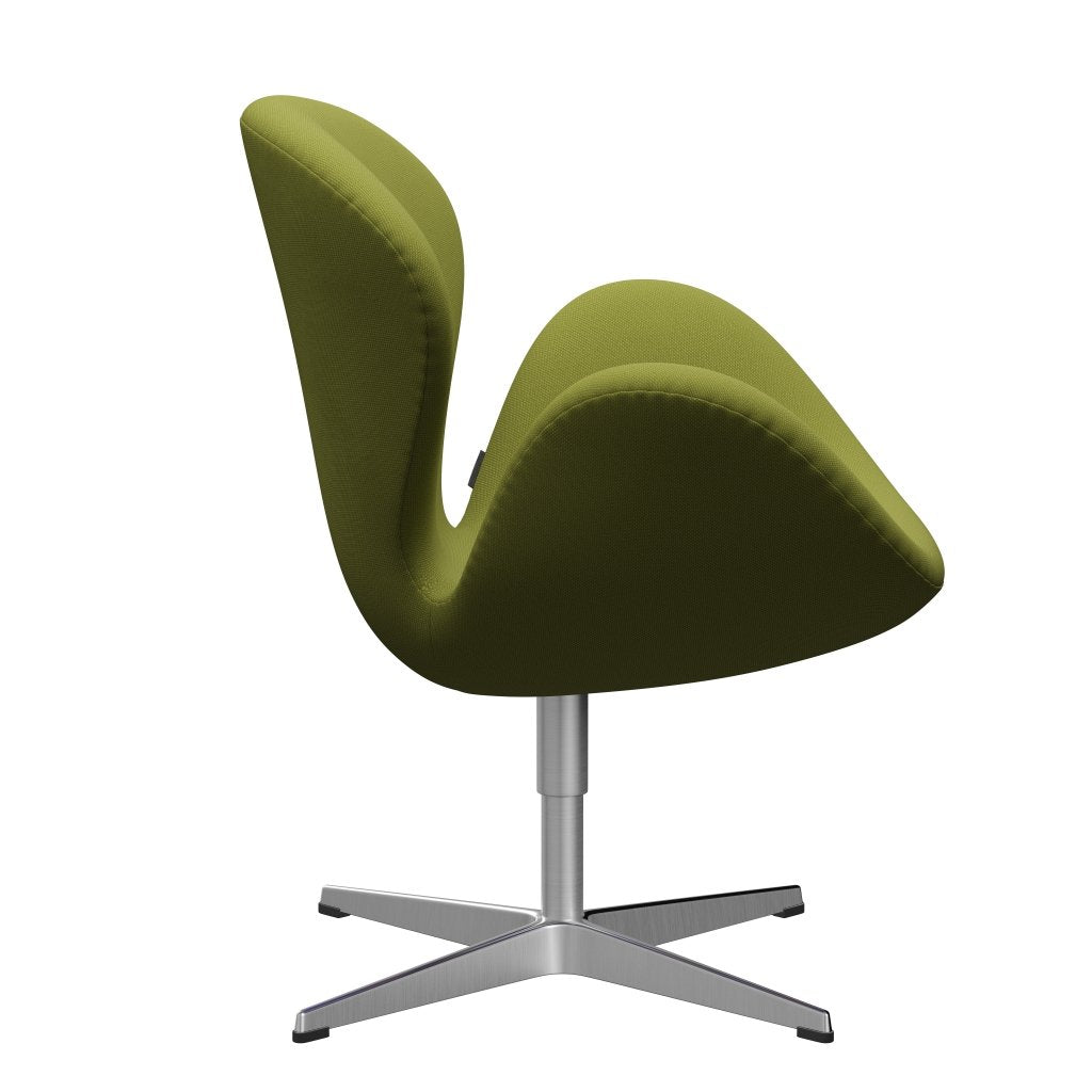 Fritz Hansen Swan Lounge Stuhl, Satin gebürstet Aluminium/Stahlkut Helles Militärgrün