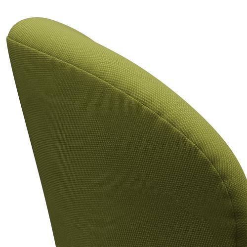 Fritz Hansen Chaise de salon de cygne, aluminium brossé en satin / Steelcut Light Military Green