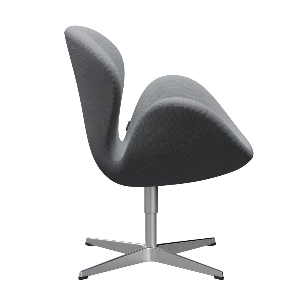 Sedia fritz Hansen Swan Lounge, grigio chiaro in alluminio/taglio in acciaio satinato