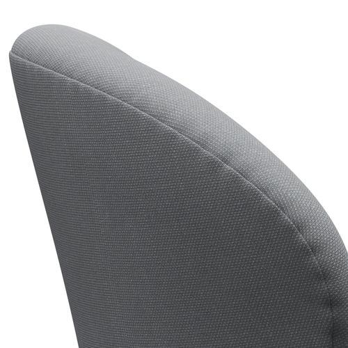 Fritz Hansen Swan休息室椅，缎面拉丝铝/钢锯浅灰色