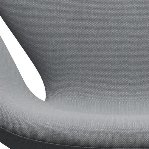 Fritz Hansen Chaise salon de cygne, gris clair en aluminium brossé en satin / acier