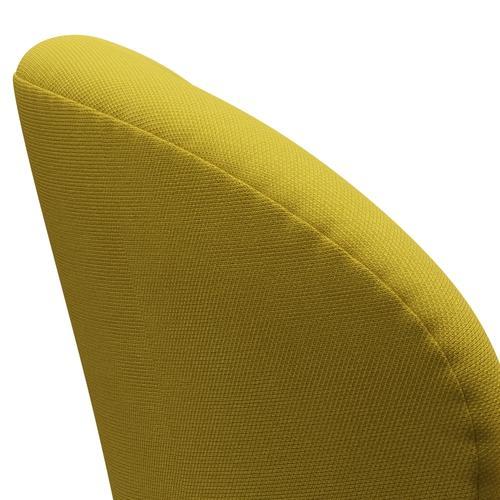 Fritz Hansen Swan Lounge Sillón, aluminio cepillado por satén/escara de acero verde/amarillo