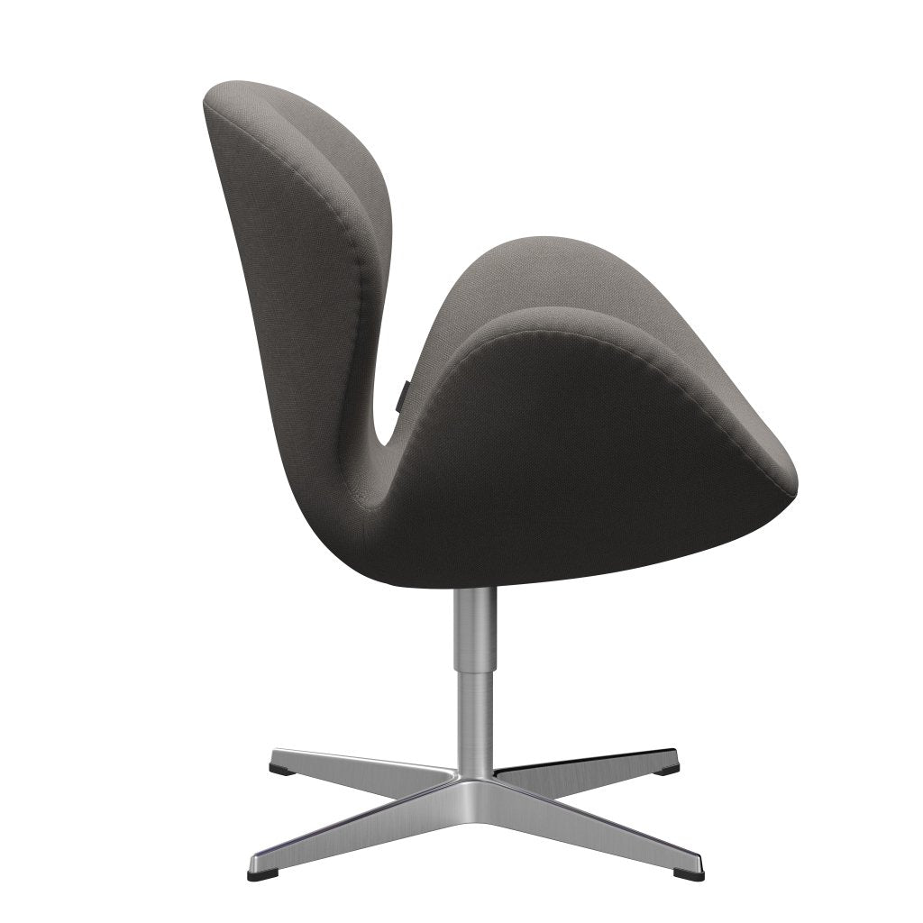 Fritz Hansen Swan Lounge -stoel, satijnen geborsteld aluminium/staalcut medium grijs