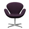 Fritz Hansen Swan Lounge -tuoli, satiini harjattu alumiini/Steelcut Middle Violet