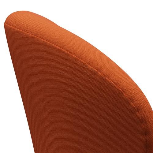 Fritz Hansen Swan Lounge Sillón, aluminio cepillado por satén/chaqueta de acero naranja oscura