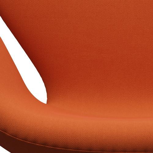 Fritz Hansen Swan Lounge -stoel, satijnen geborsteld aluminium/staalcut oranje donker