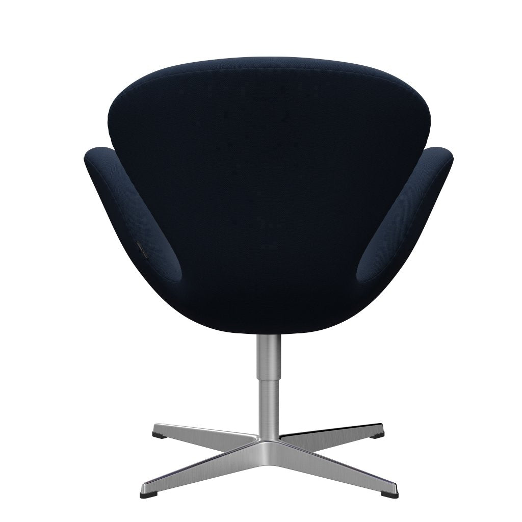 Fritz Hansen Swan Lounge -stoel, satijnen geborsteld aluminium/staalcut Ocean Blue Dark