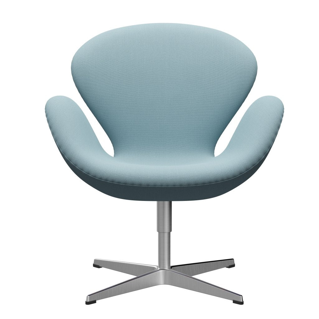 Fritz Hansen Swan Lounge Chair, Satin Brushed Aluminium/Steelcut Pastell Blue