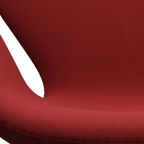 Fritz Hansen Swan休息室椅，缎面铝制铝/钢丝红色