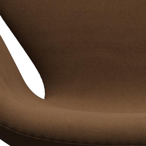 Fritz Hansen Swan Lounge Stuhl, Satin gebürstet Aluminium/Stahlschneiderschokolade