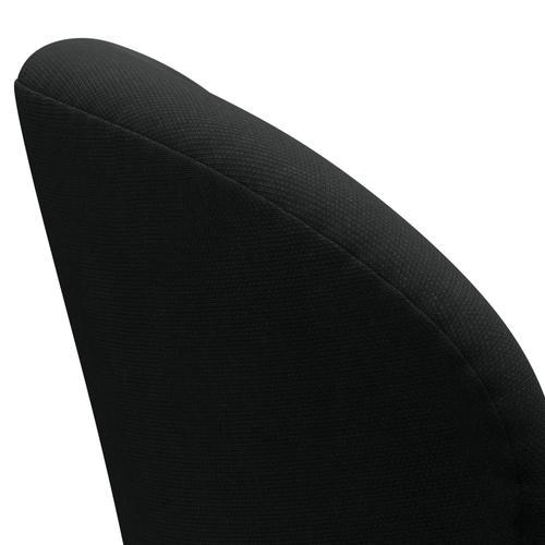 Fritz Hansen Swan休息室椅，缎面拉丝铝/钢盘黑色