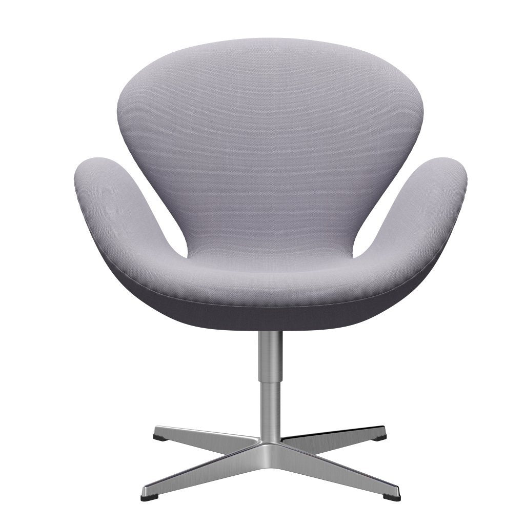Fritz Hansen Swan Lounge Chair, Satin Brushed Aluminium/Steelcut Siber Gray Light