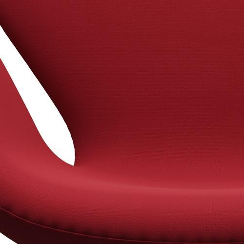 Fritz Hansen Swan Lounge Chair, Satin Brushed Aluminium/Steelcut Standard/Light Darter Red