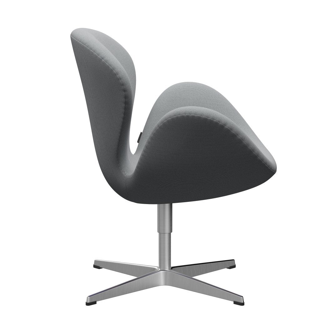 Fritz Hansen Swan Lounge -stoel, satijnborstig aluminium/staalcut trio beige