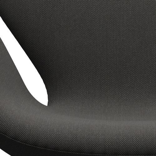 Sedia fritz Hansen Swan Lounge, trio scuro in alluminio/taglio in acciaio raso grigio scuro