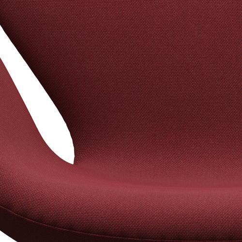 Fritz Hansen Chaise salon de cygne, aluminium brossé en satin / trio Steelcut rouge foncé
